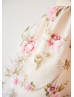 Printed Organza 3D Flowers Wedding Party Flower Girl Dress